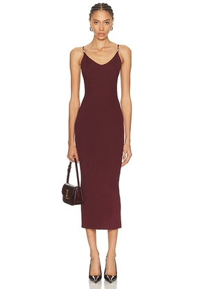 VERSACE Knit Midi Dress in Burgundy - Burgundy. Size 38 (also in 36, 40, 42).