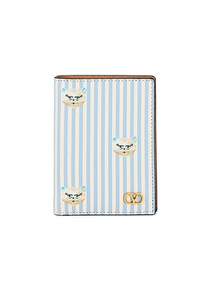 Valentino Garavani Stripe Cat Wallet in Light Ivory - Ivory. Size all.