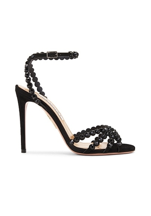 Aquazzura Tequila 105 Sandal in Black & Jet - Black. Size 38 (also in 38.5, 39, 39.5, 40).