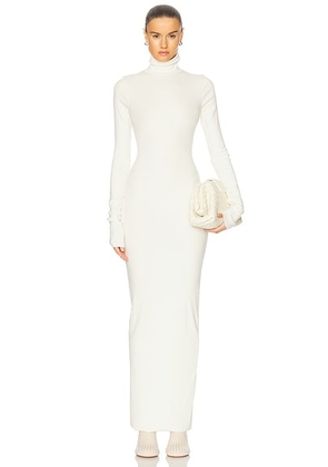 Eterne Long Sleeve Turtleneck Maxi Dress in Cream - Cream. Size L (also in XL).