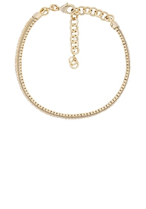 Alessandra Rich Chain Choker Necklace in Crystal & Gold - Metallic Gold. Size all.