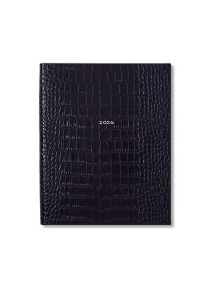 Smythson 2026 Portobello Weekly Vertical Diary In Mara In Navy