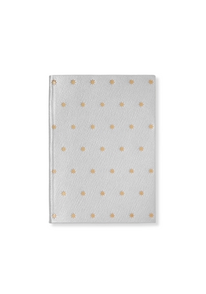 Smythson Stars Soho Notebook In Panama In Stars Silver