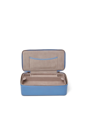 Smythson Jewellery Case In Panama In Nile Blue
