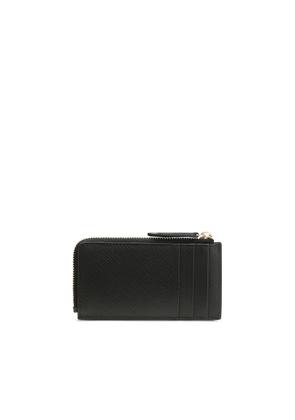 Smythson 3 Card Slot Coin Purse In Panama In Black
