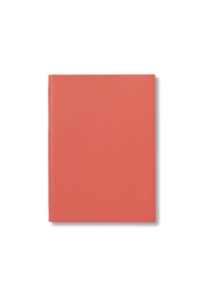 Smythson Soho Notebook In Panama In Bright Coral