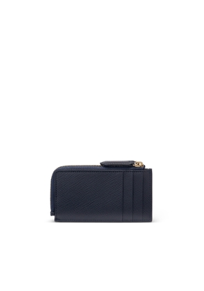 Smythson 3 Card Slot Coin Purse In Panama In Navy