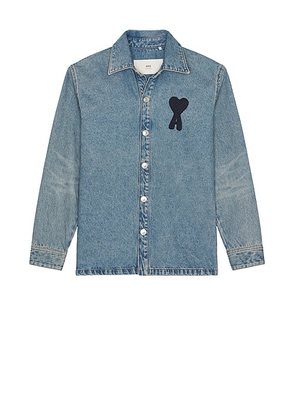 AMI Paris ADC Overshirt in Used Blue - Blue. Size L (also in ).