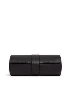 Smythson Watch Roll In Panama In Black