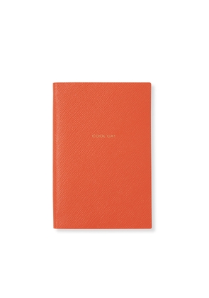 Smythson Cool Cat Chelsea Notebook In Panama In Orange