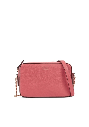 Smythson Camera Bag With Chain In Ludlow In Coral
