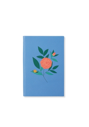 Smythson The Gardening Collection Chelsea Notebook In Panama In Nile Blue