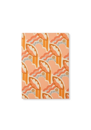 Smythson Soho Notebook In Panama In Bloom Cantaloupe