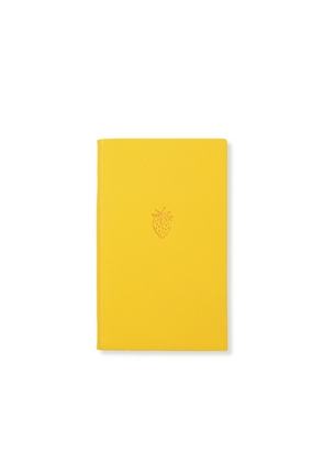 Smythson Strawberry Panama Notebook In Lemon