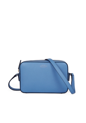 Smythson Small Camera Bag In Panama In Nile Blue