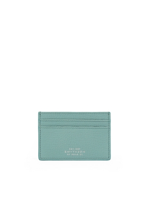 Smythson Flat Card Holder In Ludlow In Mineral Green