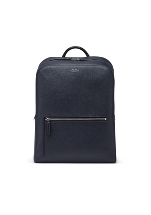 Smythson Zip Around Backpack In Ludlow In Navy
