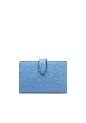 Smythson Continental Purse In Panama In Nile Blue