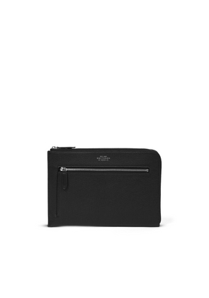Smythson Flat Travel Organiser Pouch In Ludlow In Black