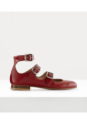 Vivienne Westwood Roman Three Strap Sandal Leather Red 3-36 Unisex