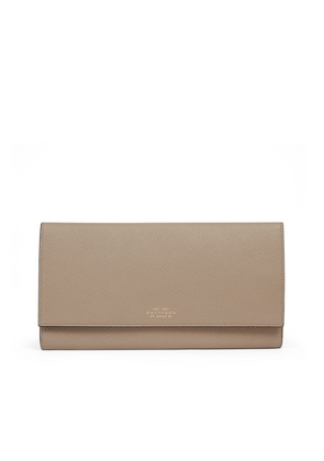 Smythson Marshall Travel Wallet In Panama In Sandstone