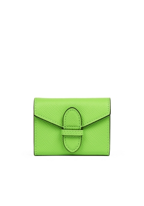Smythson Single Playing Cards Case In Panama In Apple Green