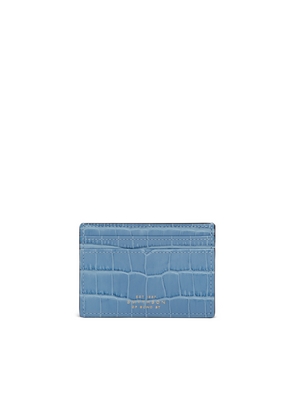 Smythson Flat Card Holder In Mara In Nile Blue