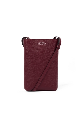 Smythson Crossbody Day Pouch In Ludlow In Dark Cherry