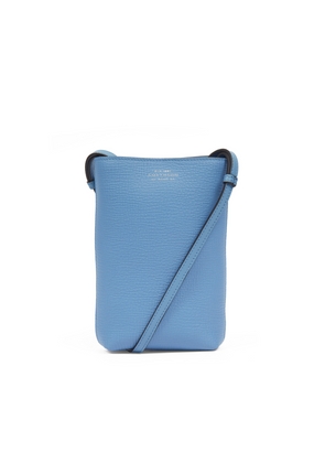 Smythson Crossbody Day Pouch In Ludlow In Nile Blue