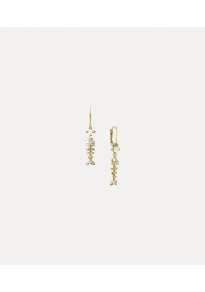 Vivienne Westwood Lyall Earrings Goldwhitecz-whitesynthetic-opal Stainless Steel Women