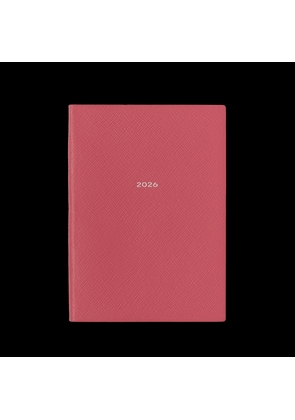 Smythson 2026 Soho Weekly Vertical Diary In Panama In Raspberry