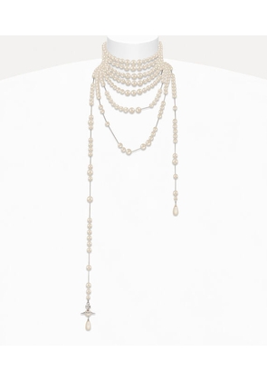 Vivienne Westwood Felicity Necklace Rhodium-creamrose-pearl Rhodium-creamrose-pearl Women