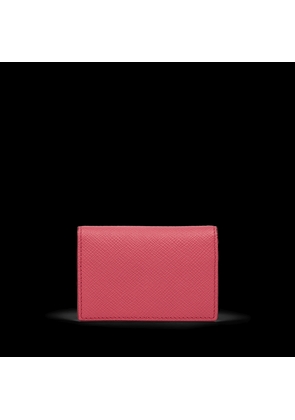 Smythson Folded Card Case With Snap Closure In Panama In Raspberry
