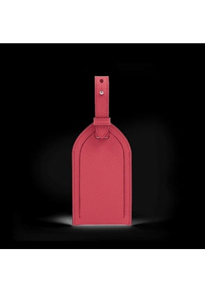 Smythson Luggage Tag In Panama In Raspberry