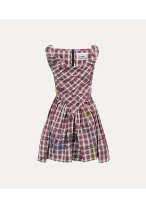 Vivienne Westwood Mini Sunday Dress Printed Check Red 46 Women
