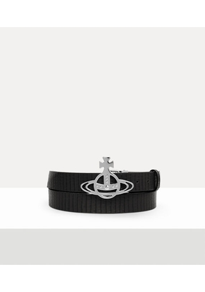 Vivienne Westwood Line Orb Buckle Belt Mini Croc-embossed Black One Size Unisex