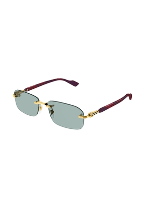 Gucci Green Rectangular Mens Sunglasses GG1221S 003 56