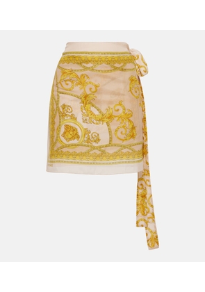 Versace Barocco cotton and silk beach cover-up