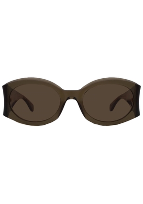 Salvatore Ferragamo Brown Oval Ladies Sunglasses SF2008S 320 55