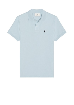 AMI Paris Pique Polo in Sky - Blue. Size XL/1X (also in ).