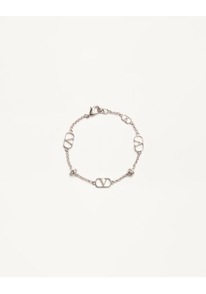 Valentino Garavani Vlogo Signature Metal And Crystal Bracelet Woman PALLADIUM/CRYSTAL M