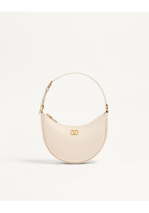Valentino Garavani Vlogo Signature Mini Hobo Bag In Grainy Calfskin Woman LIGHT IVORY UNI