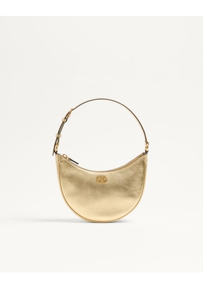Valentino Garavani Vlogo Signature Mini Hobo Bag In Laminated Grainy Calfskin Woman ANTIQUE BRASS UNI