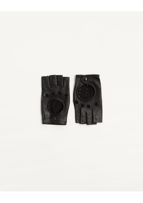 Valentino Garavani Vlogo Signature Nappa Fingerless Gloves Woman BLACK/GOLD 6