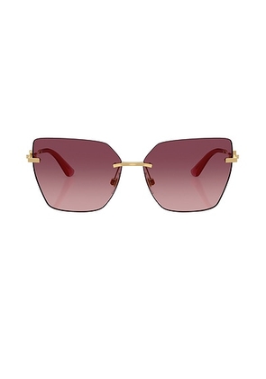 Dolce & Gabbana Square Sunglasses in Gold & Pink - Wine. Size all.