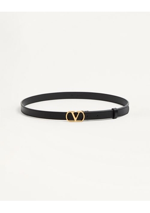 Valentino Garavani Vlogo Signature Belt In Shiny Calfskin 20 Mm Woman BLACK 065