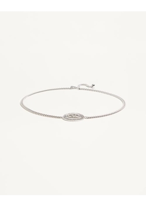 Valentino Garavani Vlogo Signature Chain Belt With Crystals Woman PALLADIUM/CRYSTAL L