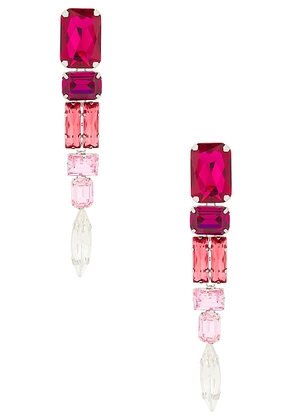 AREA Ombre Crystal Drop Earrings in Ombre Pink - Pink. Size all.