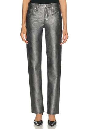 AGOLDE Low Rise Slim Pants in Gunmetal - Metallic Silver. Size 23 (also in 24, 25, 26, 27, 28, 29, 30, 32, 33, 34).