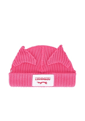 Charles Jeffrey LOVERBOY Chunky Ears Beanie in Pink - Pink. Size all.